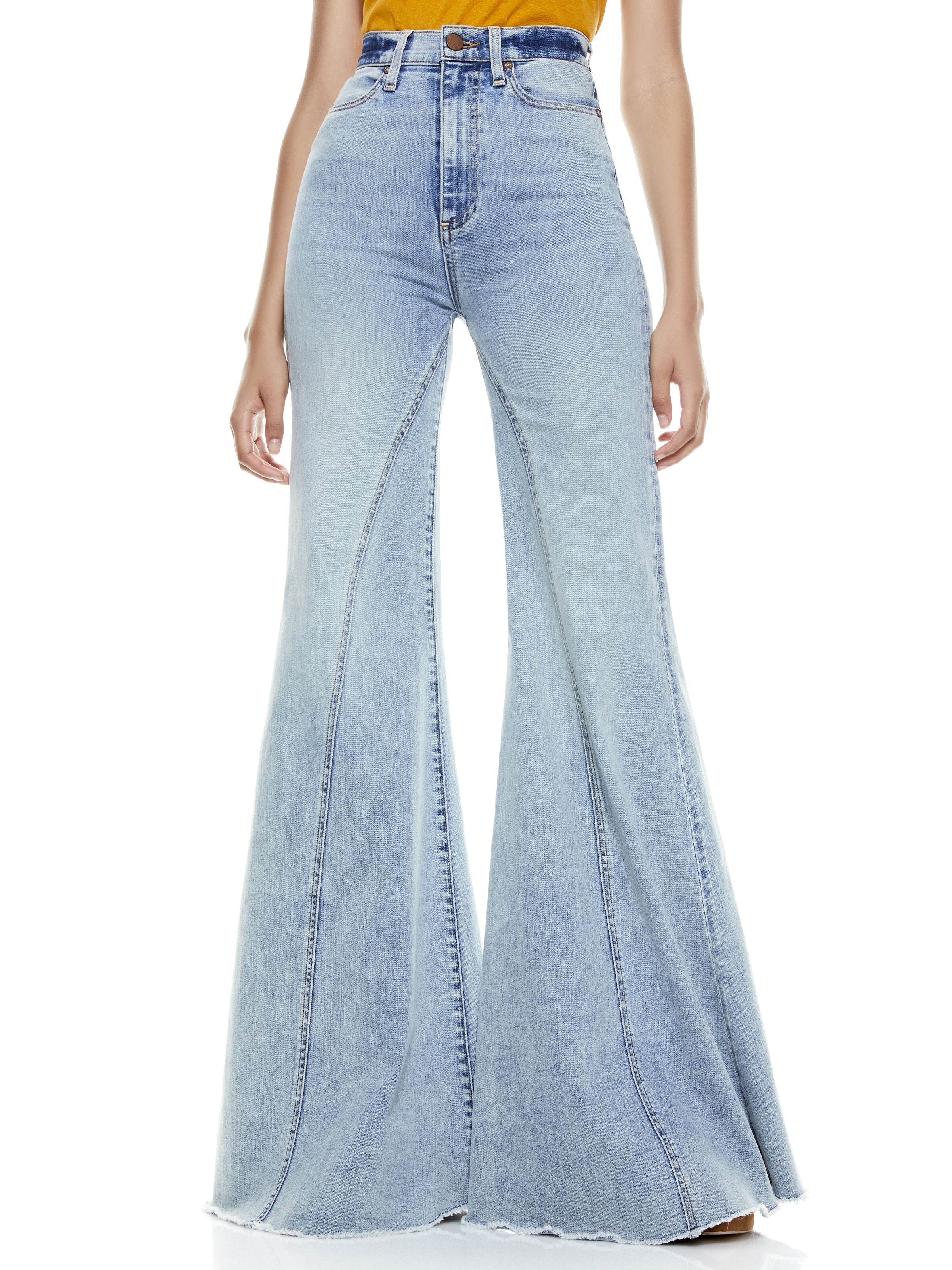 BELLISSIMI PANTALONI A GAMBA LARGA CON CUCITURE-ALICE + OLIVIA