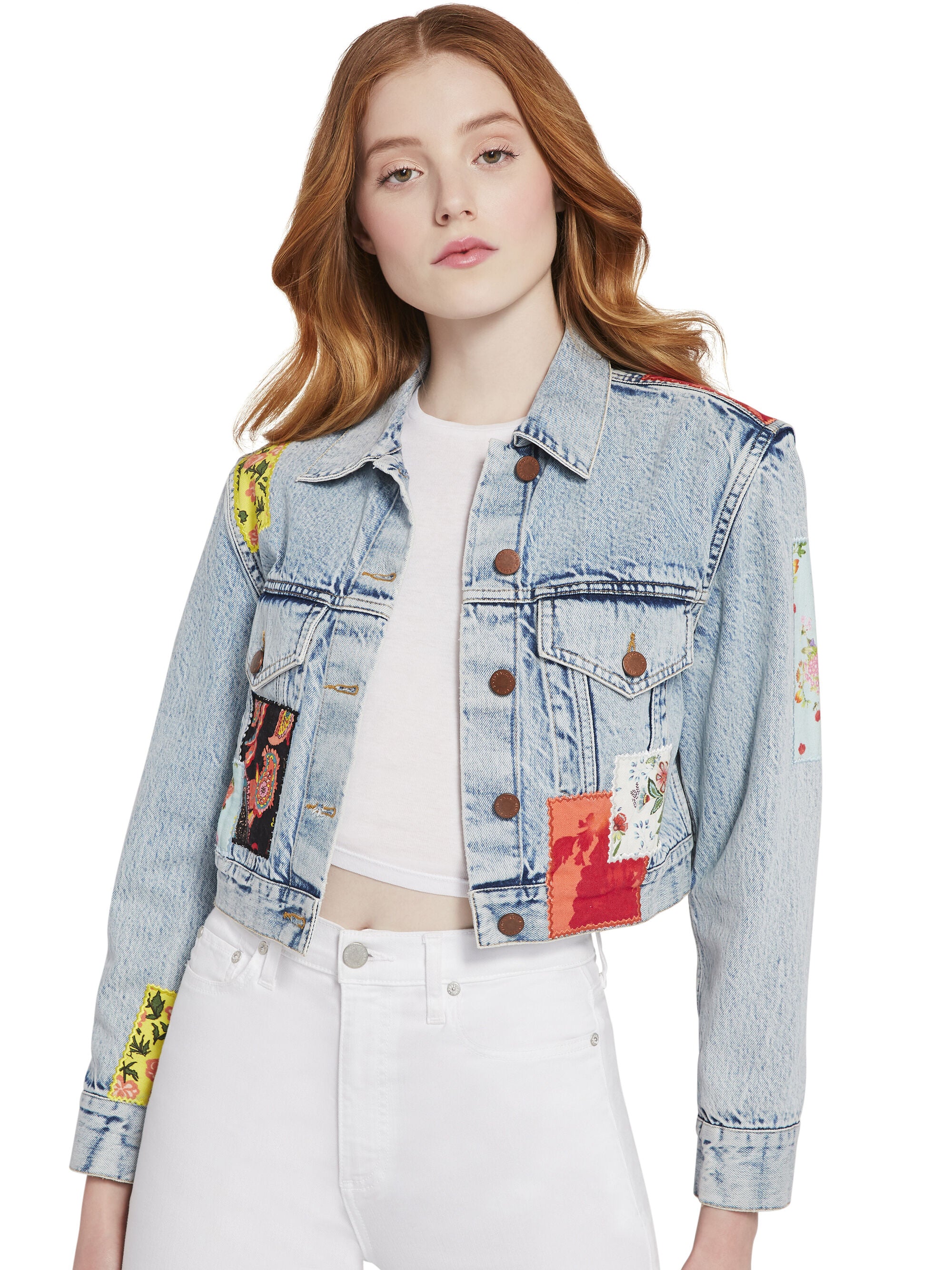 GIACCA CORTA A SCATOLA CON PATCHWORK-ALICE + OLIVIA