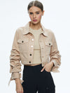 TIFF DENIM JACKET WITH BOW SLEEVE-ALMOND-ALICE + OLIVIA