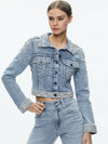 BLOUSON EN JEAN AJUSTÉ AVEC ORNEMENTS NELSON-ALICE + OLIVIA