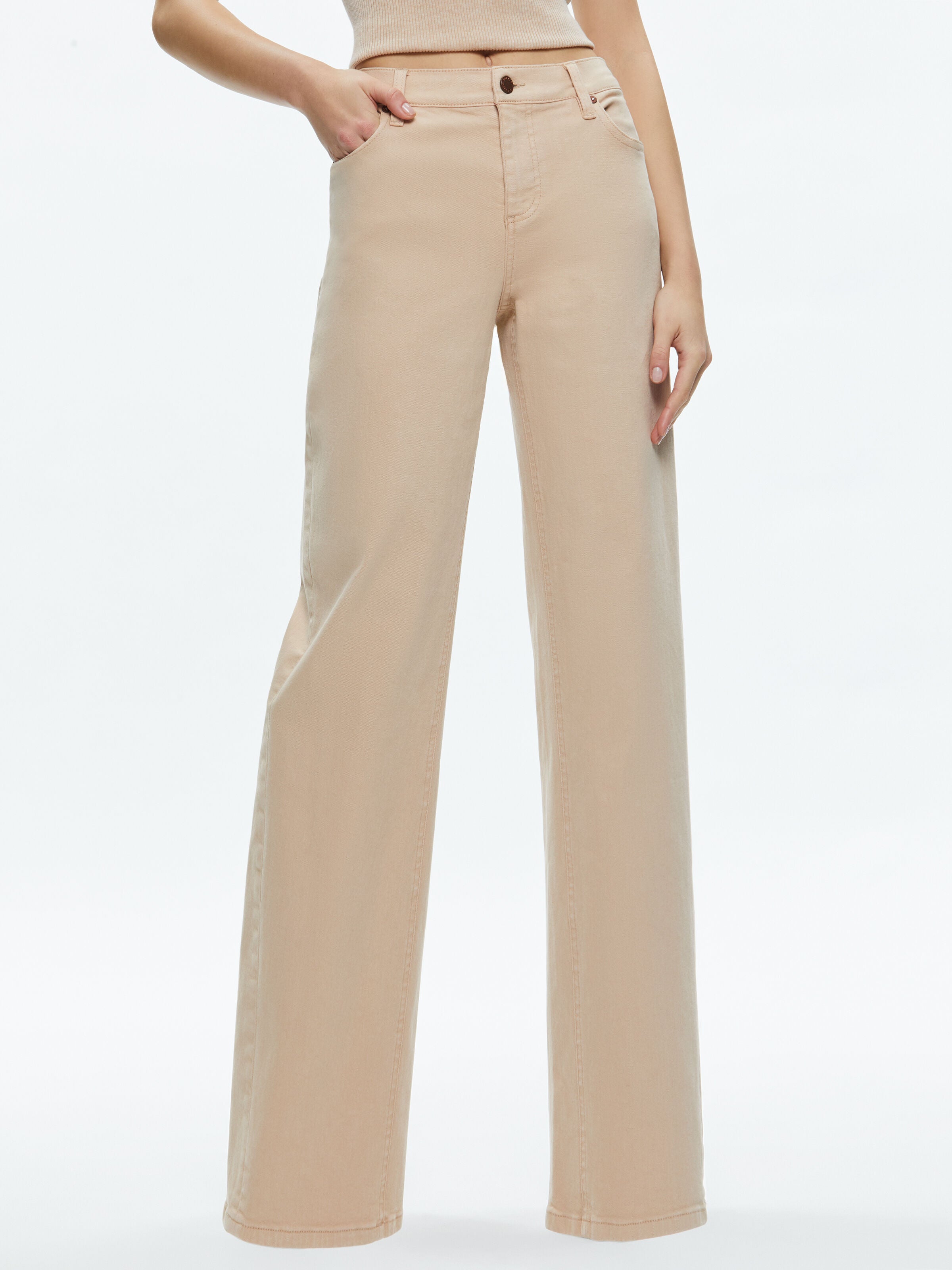 JEANS ERNIE A VITA BASSA CON FIBBIA POSTERIORE-ALICE + OLIVIA