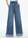 HARRIET WIDE LEG HIGH RISE PAPERBAG JEAN-BROOKLYN BLUE-ALICE + OLIVIA