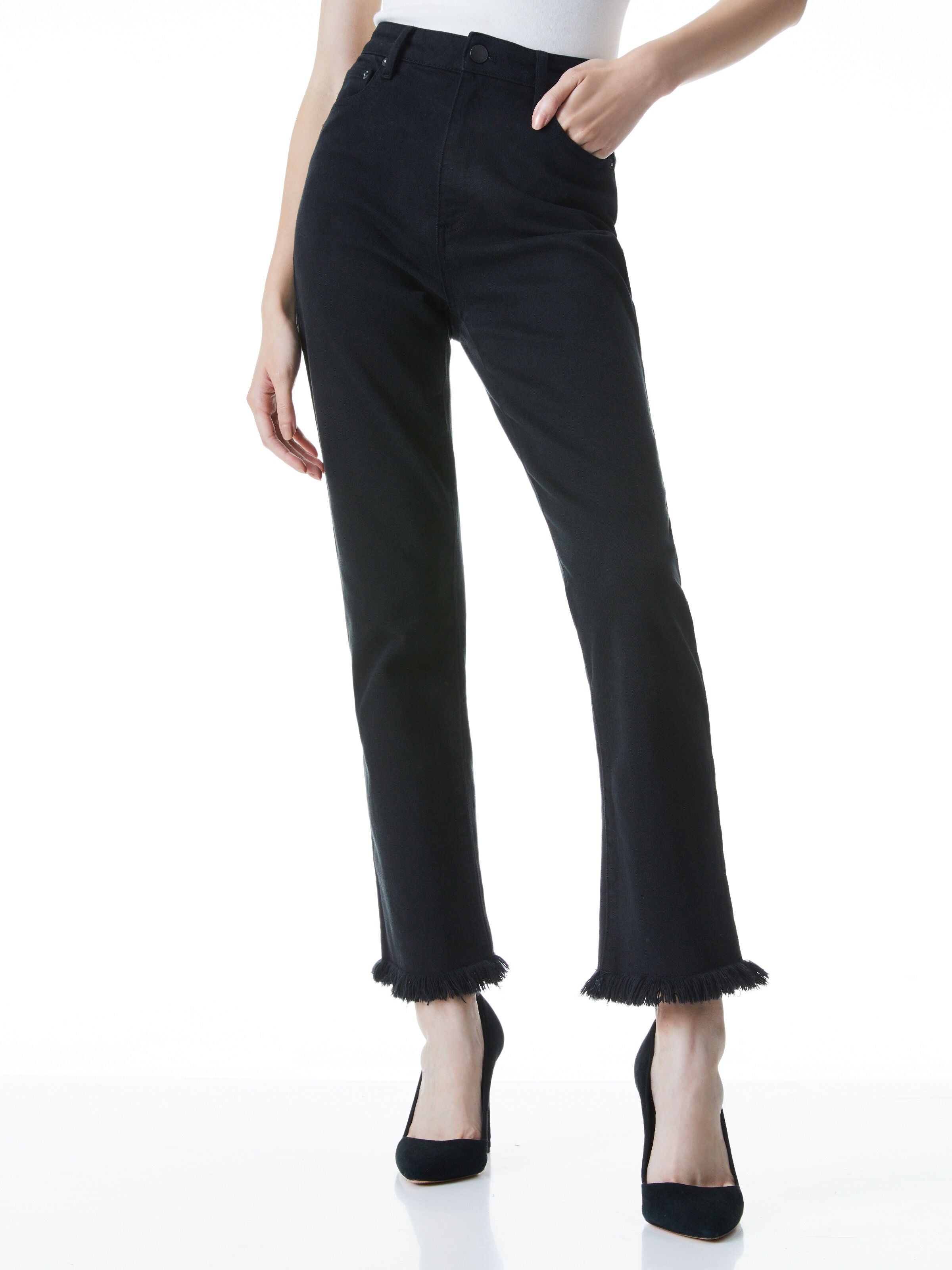 JEANS GIRLFRIEND A VITA ALTA STUPENDI-ALICE + OLIVIA