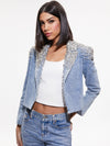 BLAZER EN JEAN COURT IVAN ORNÉ DE CRISTAUX-ALICE + OLIVIA