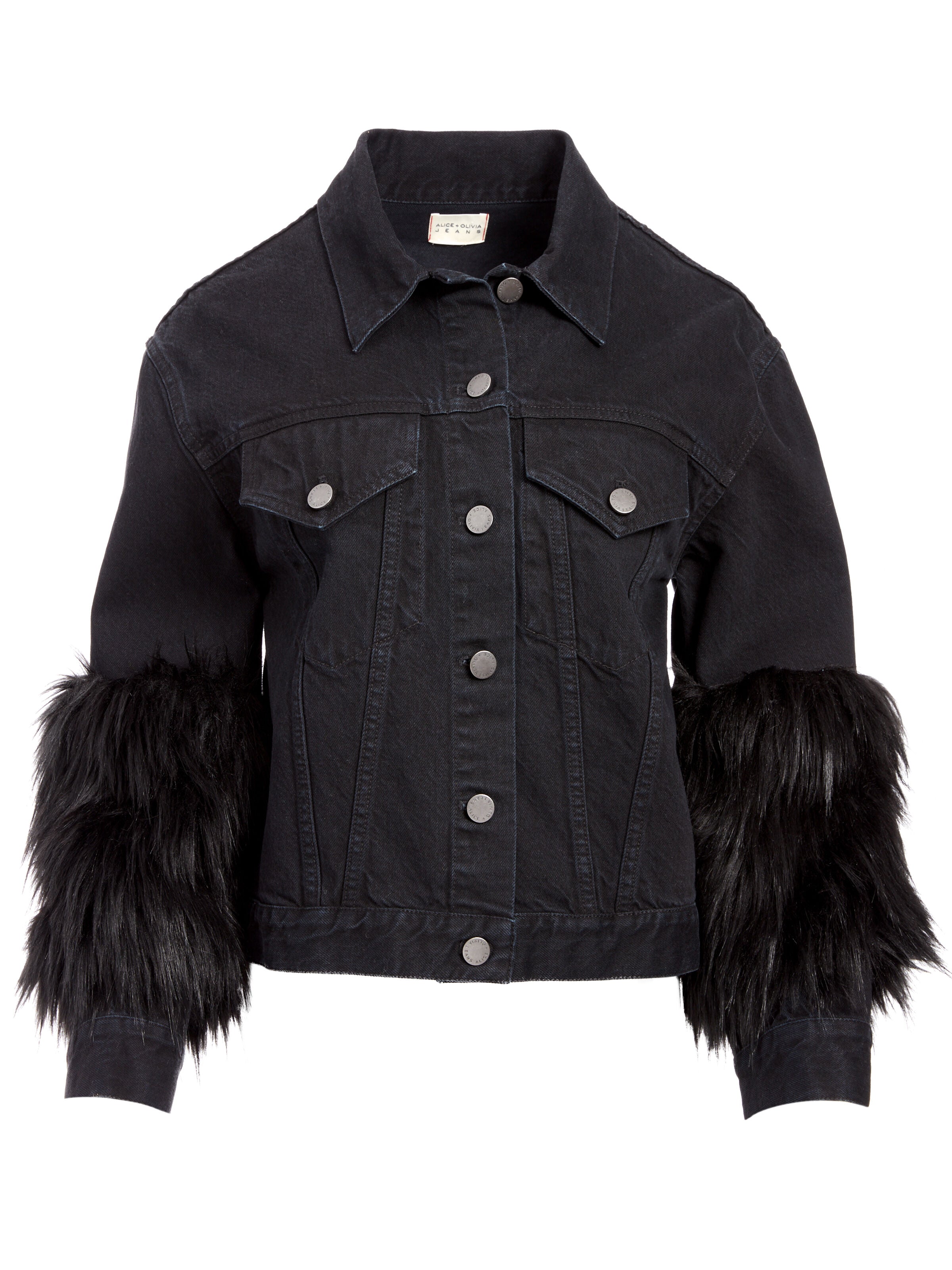 JACKET WITH FAUX FUR SLEEVE