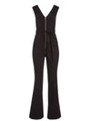GORGEOUS V NECK JUMPSUIT-Black-ALICE + OLIVIA