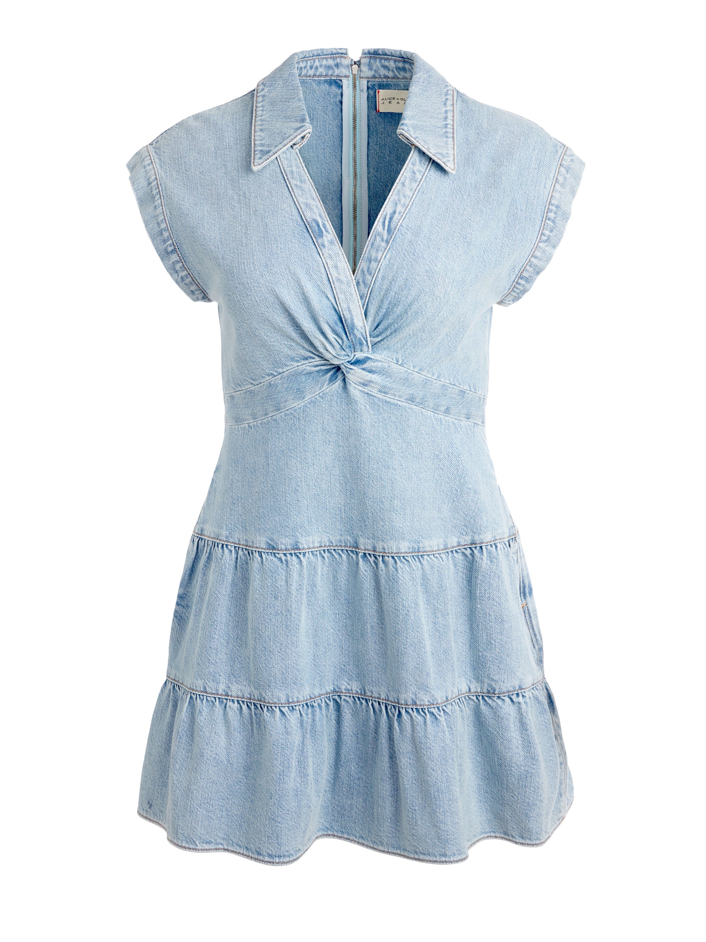MILA DENIM MINI DRESS in ROCKSTAR BLUE | ALICE + OLIVIA