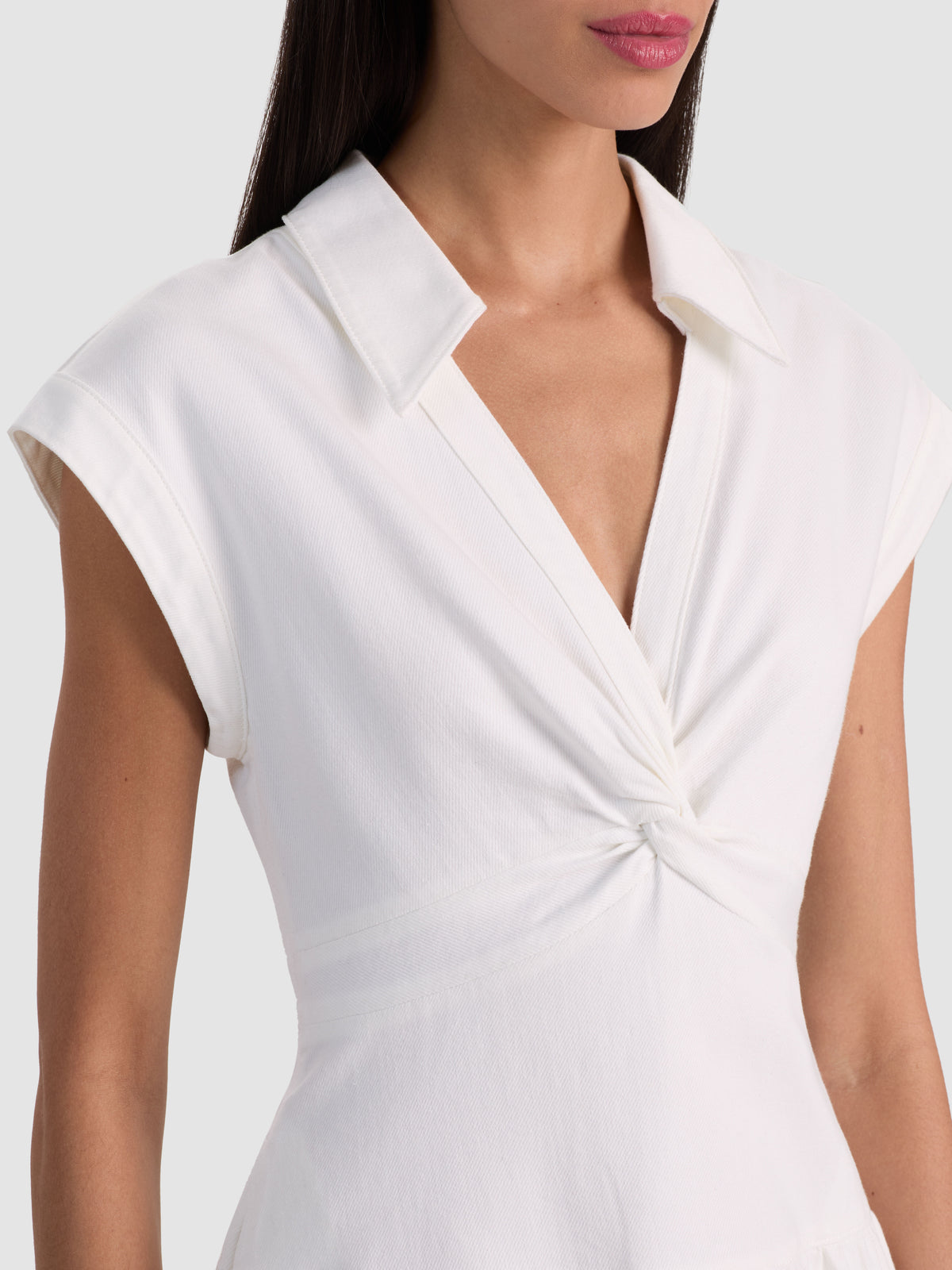 MILA DENIM MINI DRESS - WHITE
