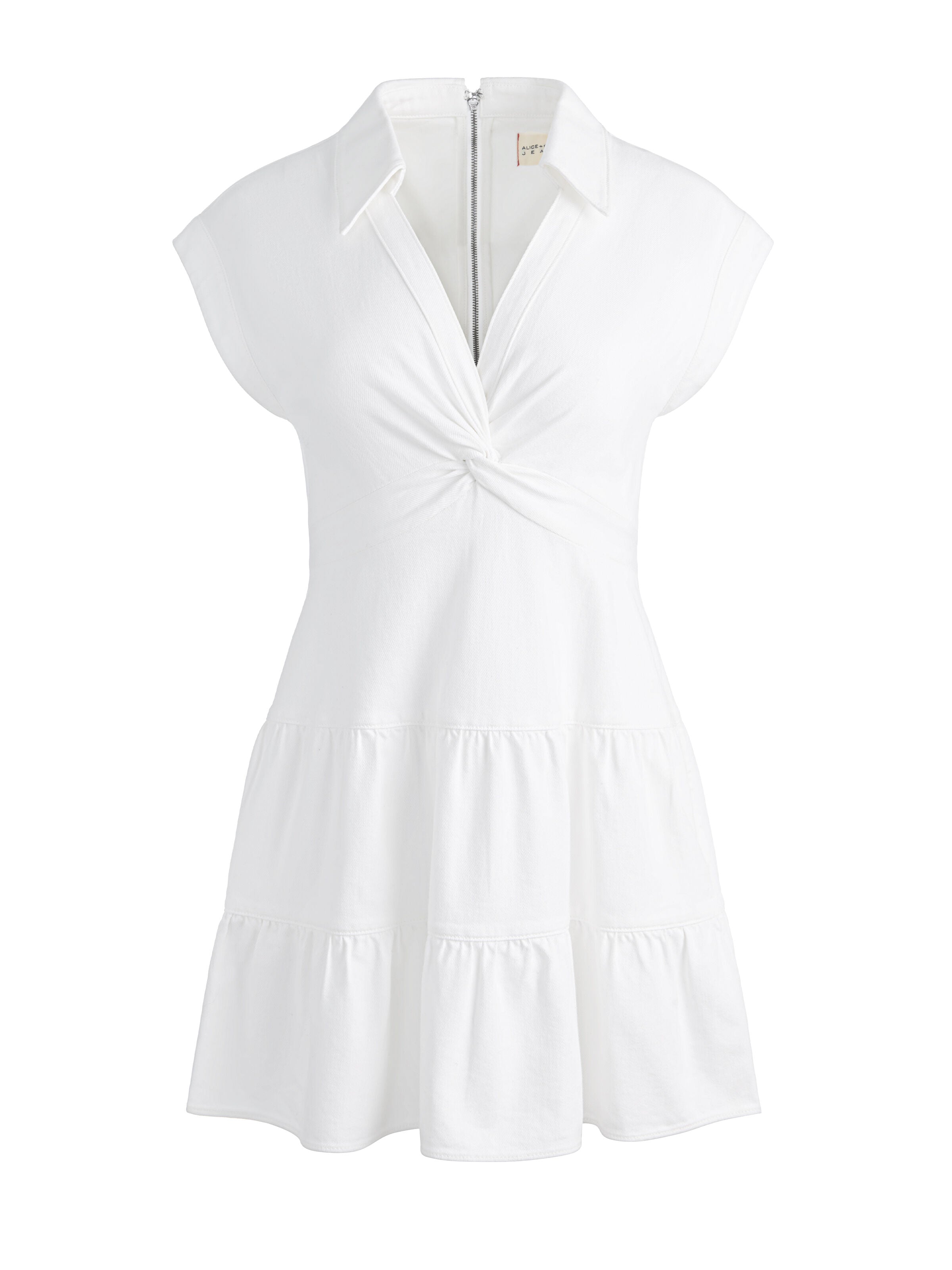 MILA DENIM MINI DRESS in WHITE