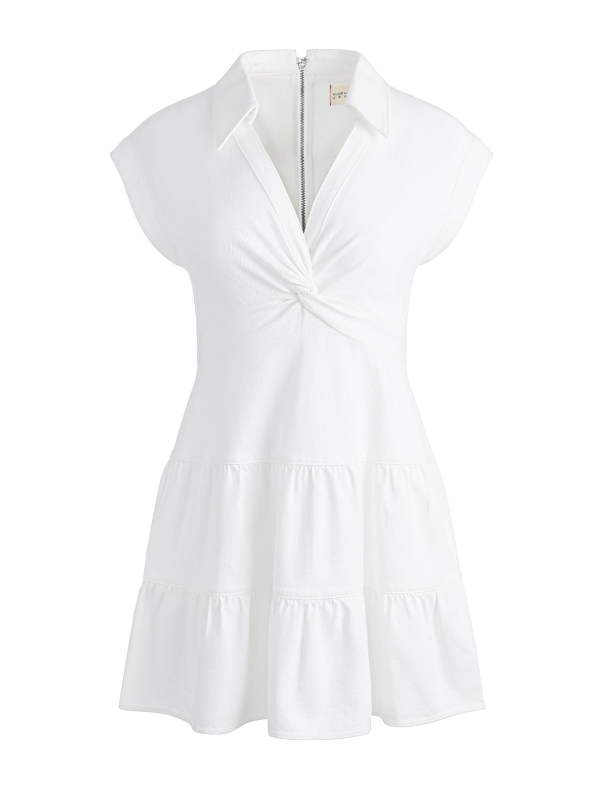 MILA DENIM MINI DRESS - WHITE
