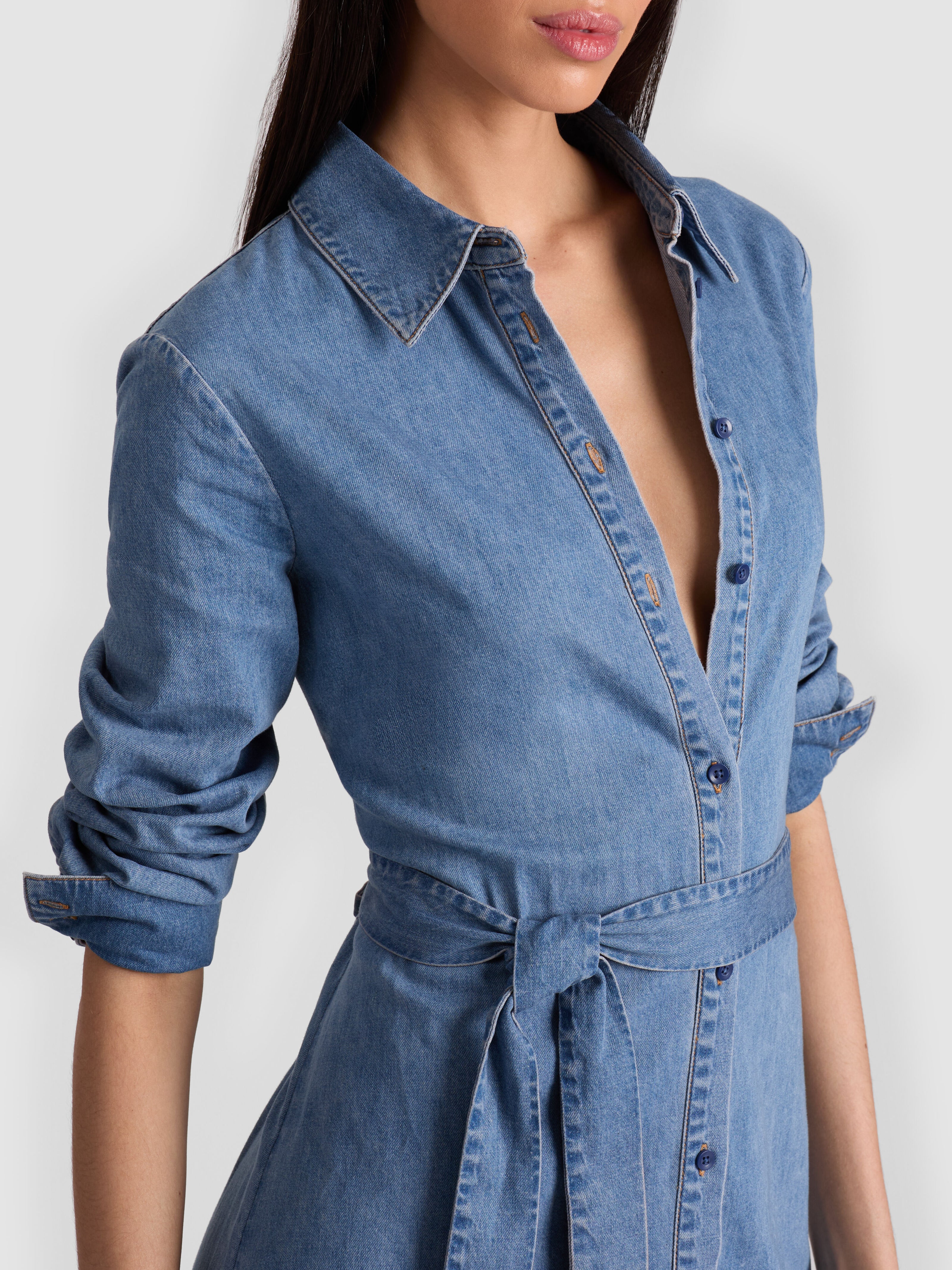 CHASSIDY DENIM MAXI DRESS-ALICE + OLIVIA