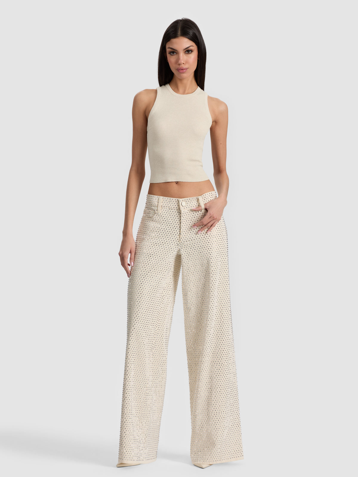 AMAZING EMBELLISHED JEAN - OFF WHITE