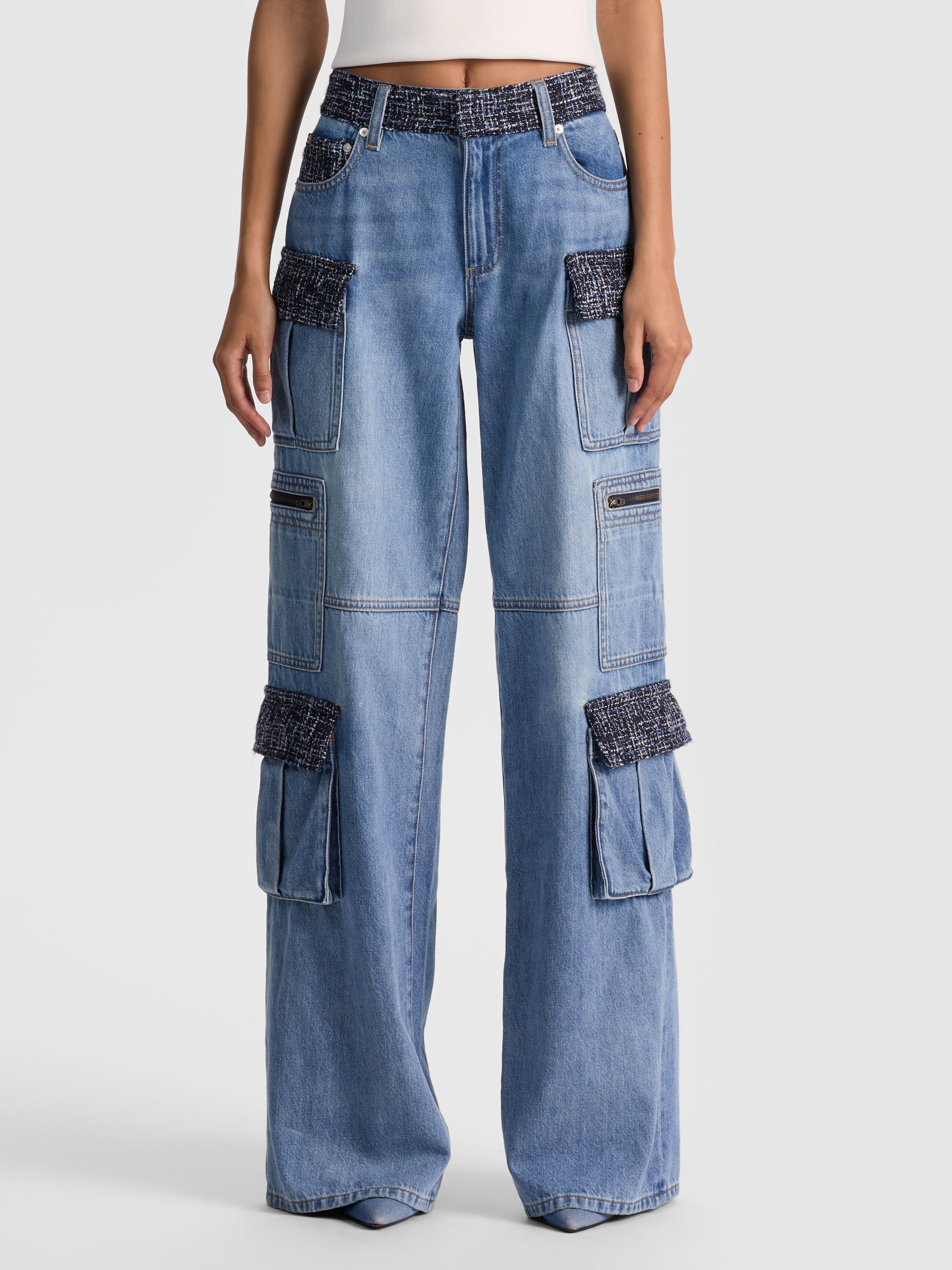00s archive ￼lyric Cargo coated denim CAY CARGO JEAN in CELINE VINTAGE | ALICE + OLIVIA