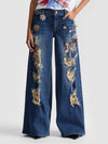 HARPER JEANS LARGHI CON PERLINE-ALICE + OLIVIA