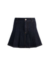 SUZIE DENIM PLEATED MINI SKIRT-DARK RINSE-ALICE + OLIVIA