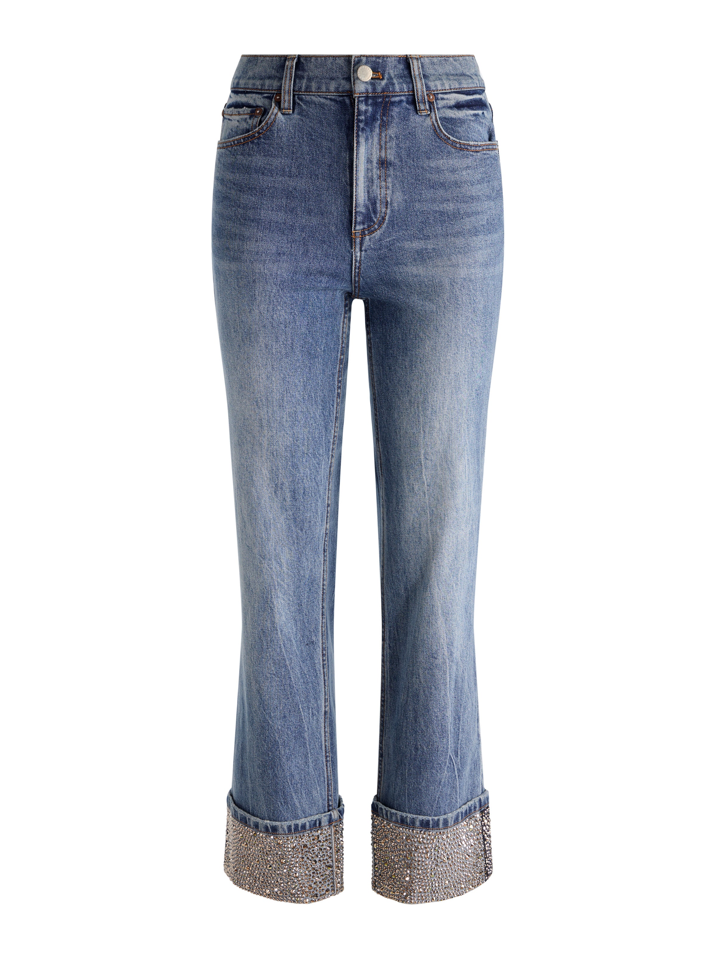 CHIC EMBELLISHED ANKLE JEAN-BROOKLYN BLUE-ALICE + OLIVIA
