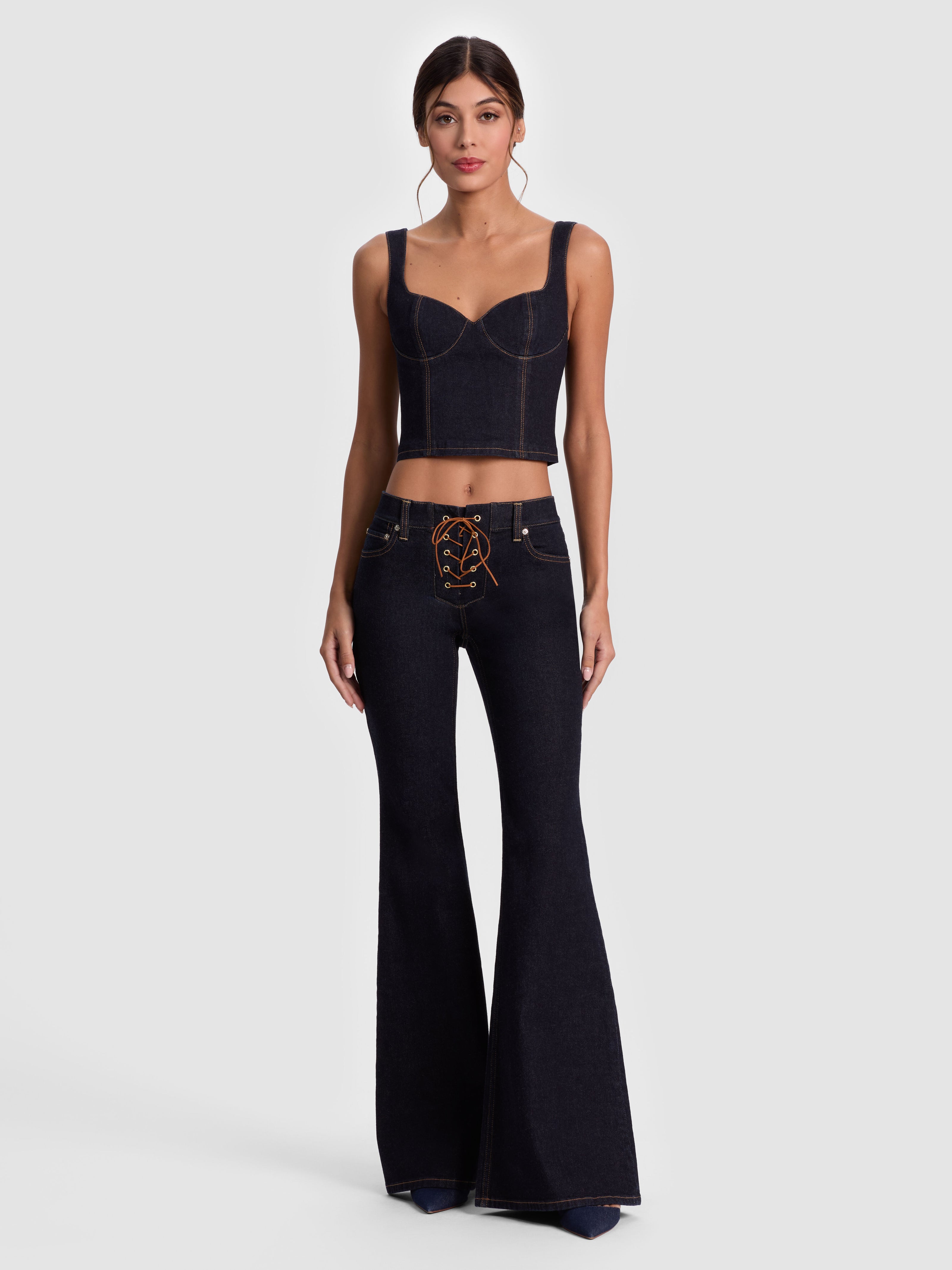 BUSTIER EN JEAN AVA SWEETHEART-ALICE + OLIVIA