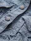 CHLOE LASER-CUT DENIM JACKET-ROCKSTAR BLUE-ALICE + OLIVIA