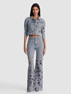 CHLOE LASER-CUT DENIM JACKET-ROCKSTAR BLUE-ALICE + OLIVIA