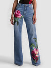CHIC PRINTED JEAN-DENVER BRIGHT BLUE/EMPRS BLOOM-ALICE + OLIVIA