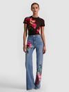 CHIC PRINTED JEAN-DENVER BRIGHT BLUE/EMPRS BLOOM-ALICE + OLIVIA