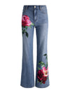 CHIC PRINTED JEAN-DENVER BRIGHT BLUE/EMPRS BLOOM-ALICE + OLIVIA