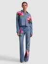 FINELY DENIM BUTTON DOWN-DENVER BRIGHT BLUE/EMPRS BLOOM-ALICE + OLIVIA