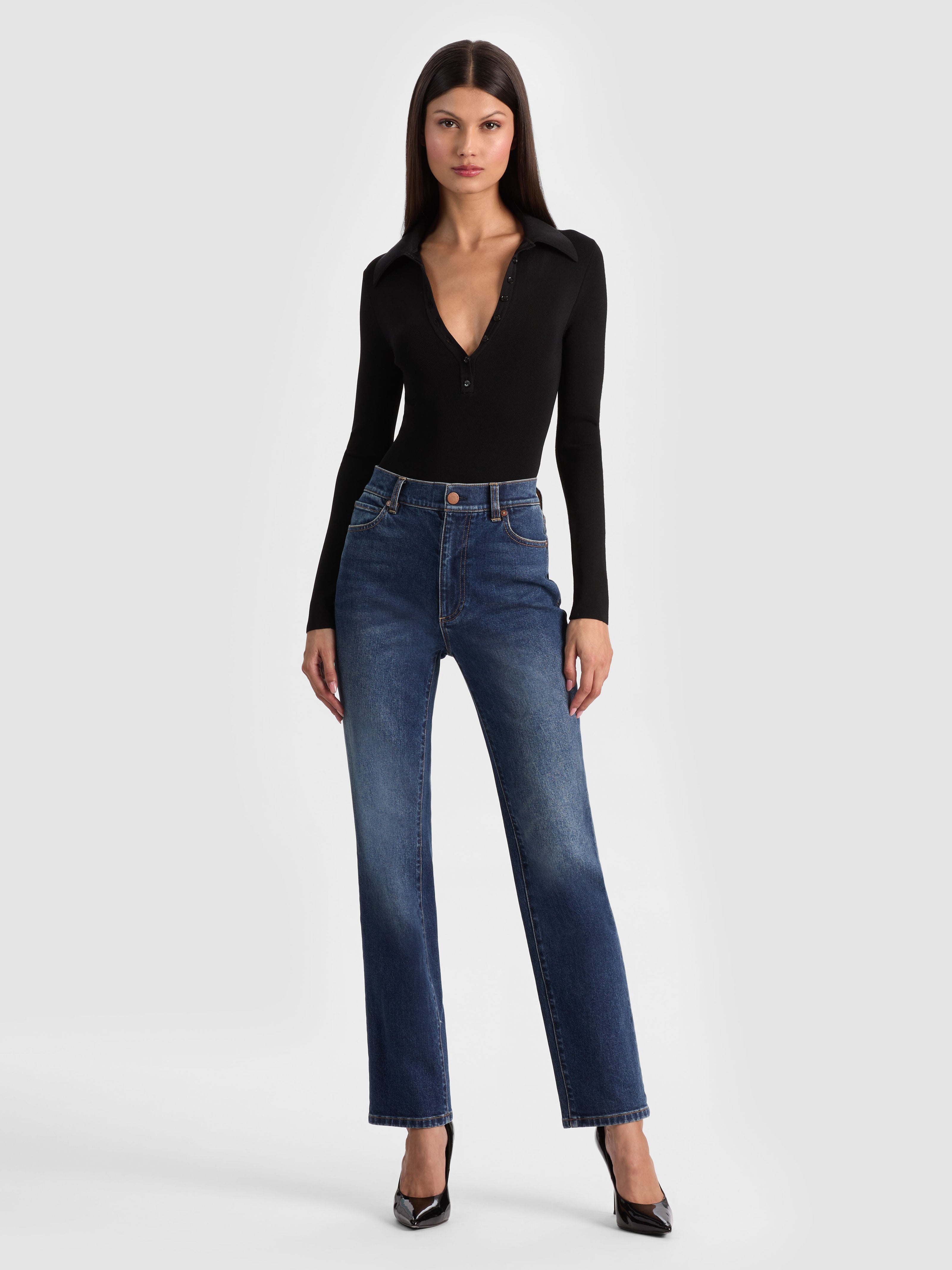 RICH JEAN-DANICA DARK INDIGO-ALICE + OLIVIA