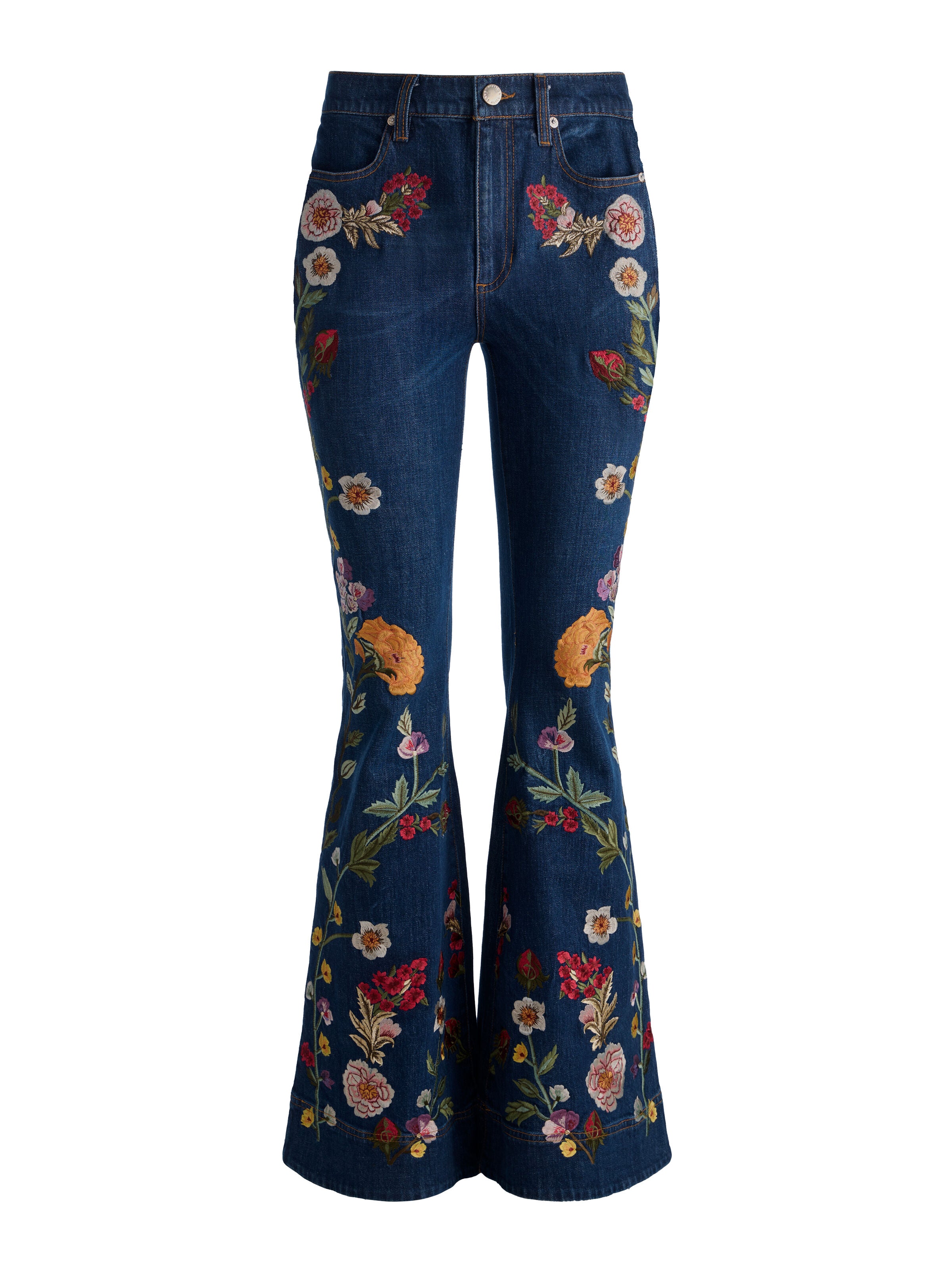 BEAUTIFUL EMBROIDERED JEAN-CATHERINE DARK MULTI-ALICE + OLIVIA