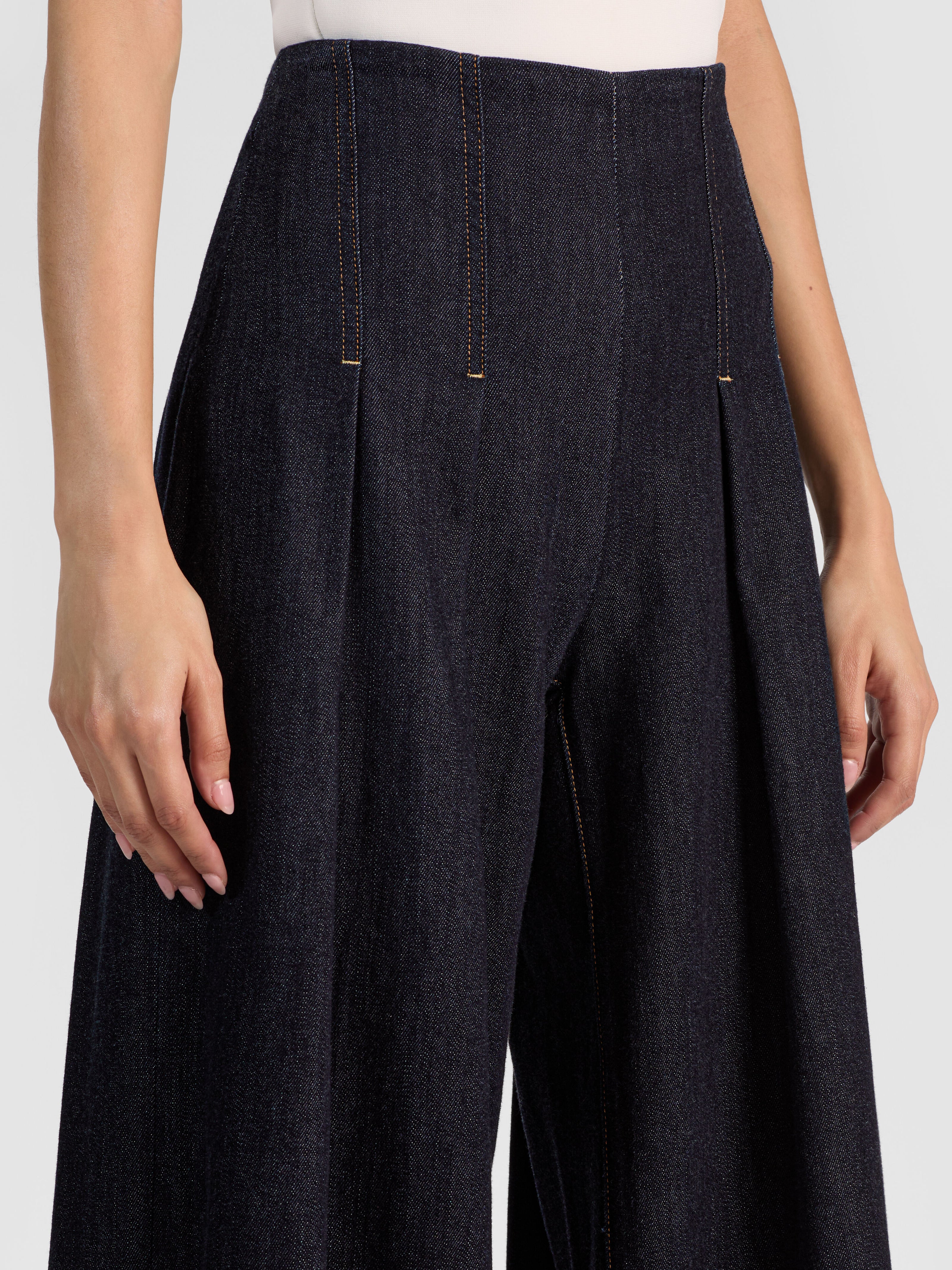HENRY PLEATED DENIM PANT-DARK RINSE-ALICE + OLIVIA