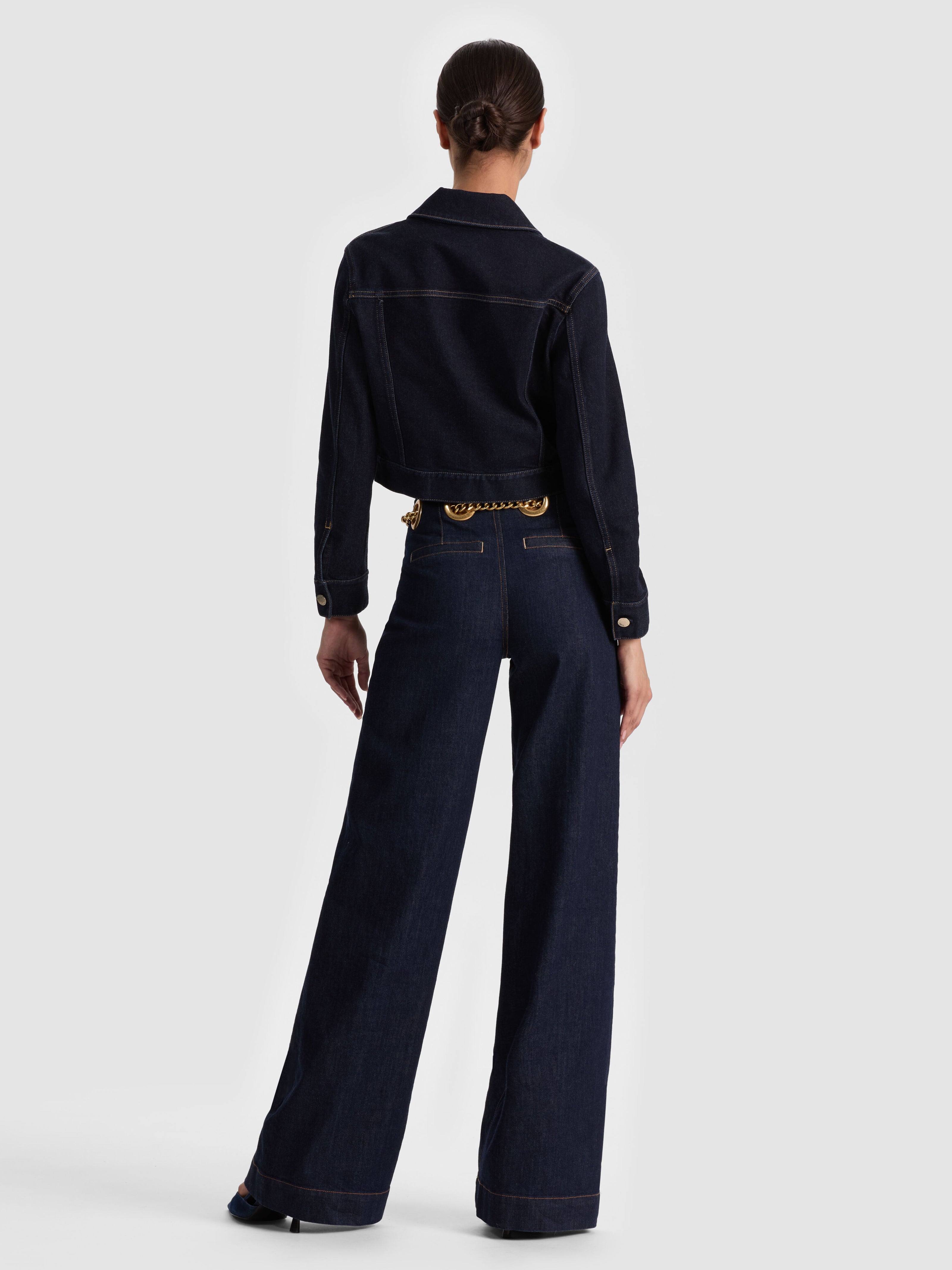 CHLOE DENIM JACKET-DARK RINSE-ALICE + OLIVIA