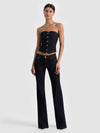 KELCEY STRAPLESS DENIM VEST-DARK RINSE-ALICE + OLIVIA