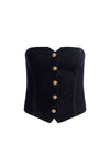 KELCEY STRAPLESS DENIM VEST-DARK RINSE-ALICE + OLIVIA