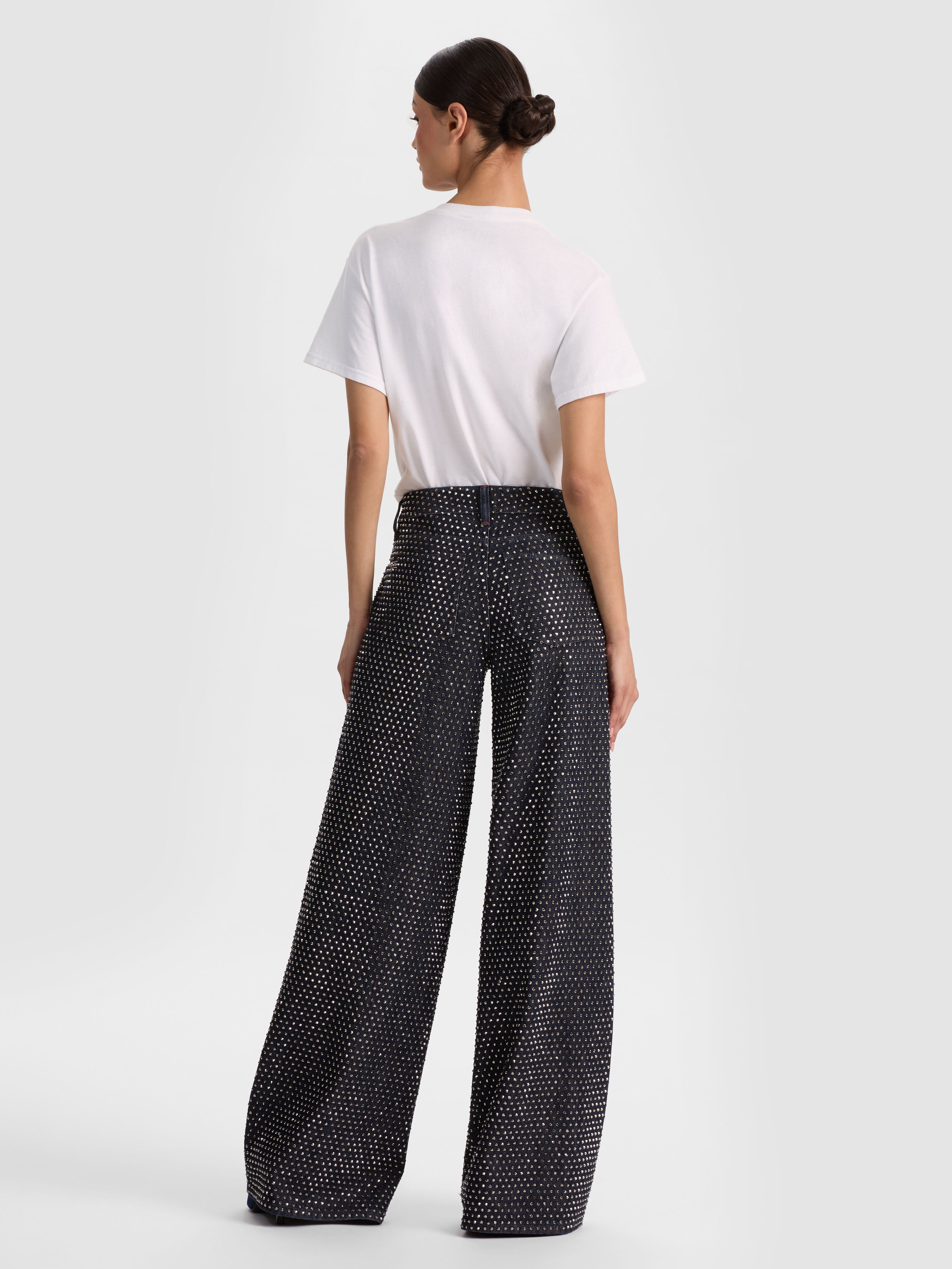 AMAZING EMBELLISHED JEAN-DARK RINSE/HEMATITE-ALICE + OLIVIA
