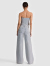 Gilet en jean sans bretelles KELCEY orné – Bleu Rockstar/Cristal clair PI-ALICE + OLIVIA