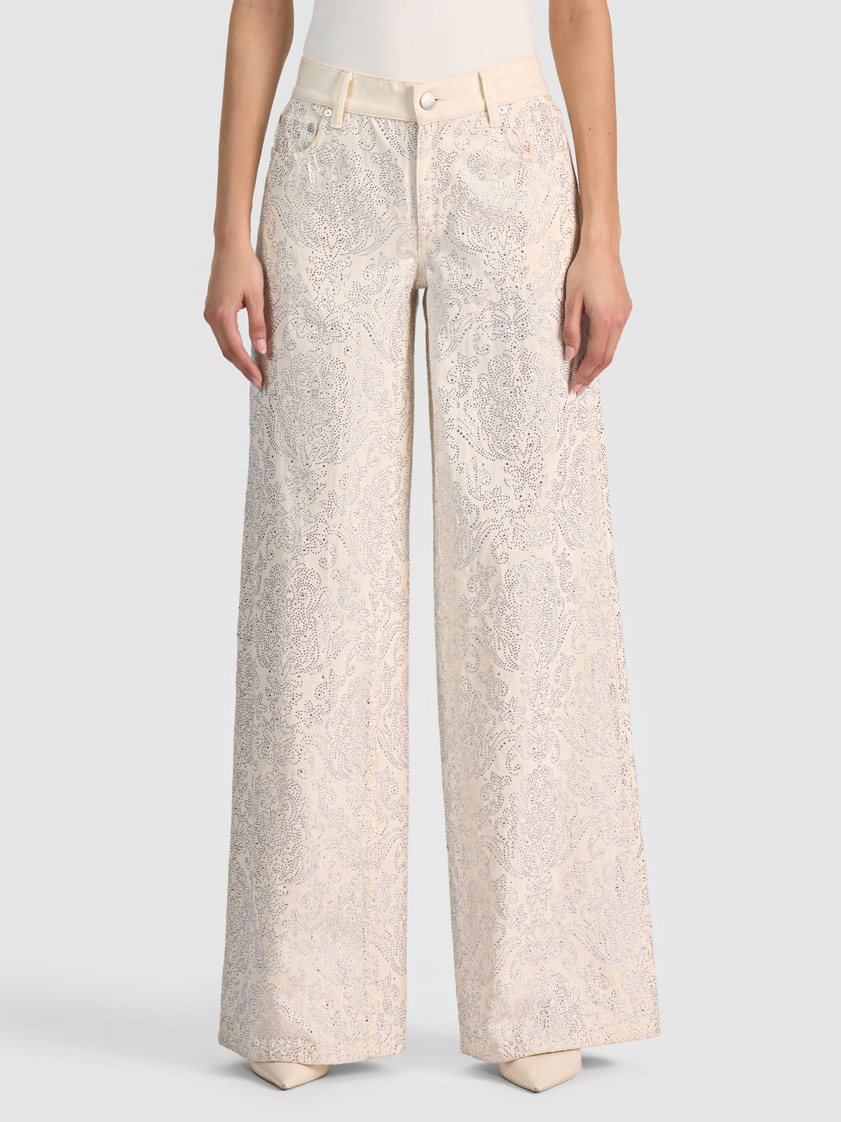 AMAZING EMBELLISHED JEAN - OFF WHITE/MULTI