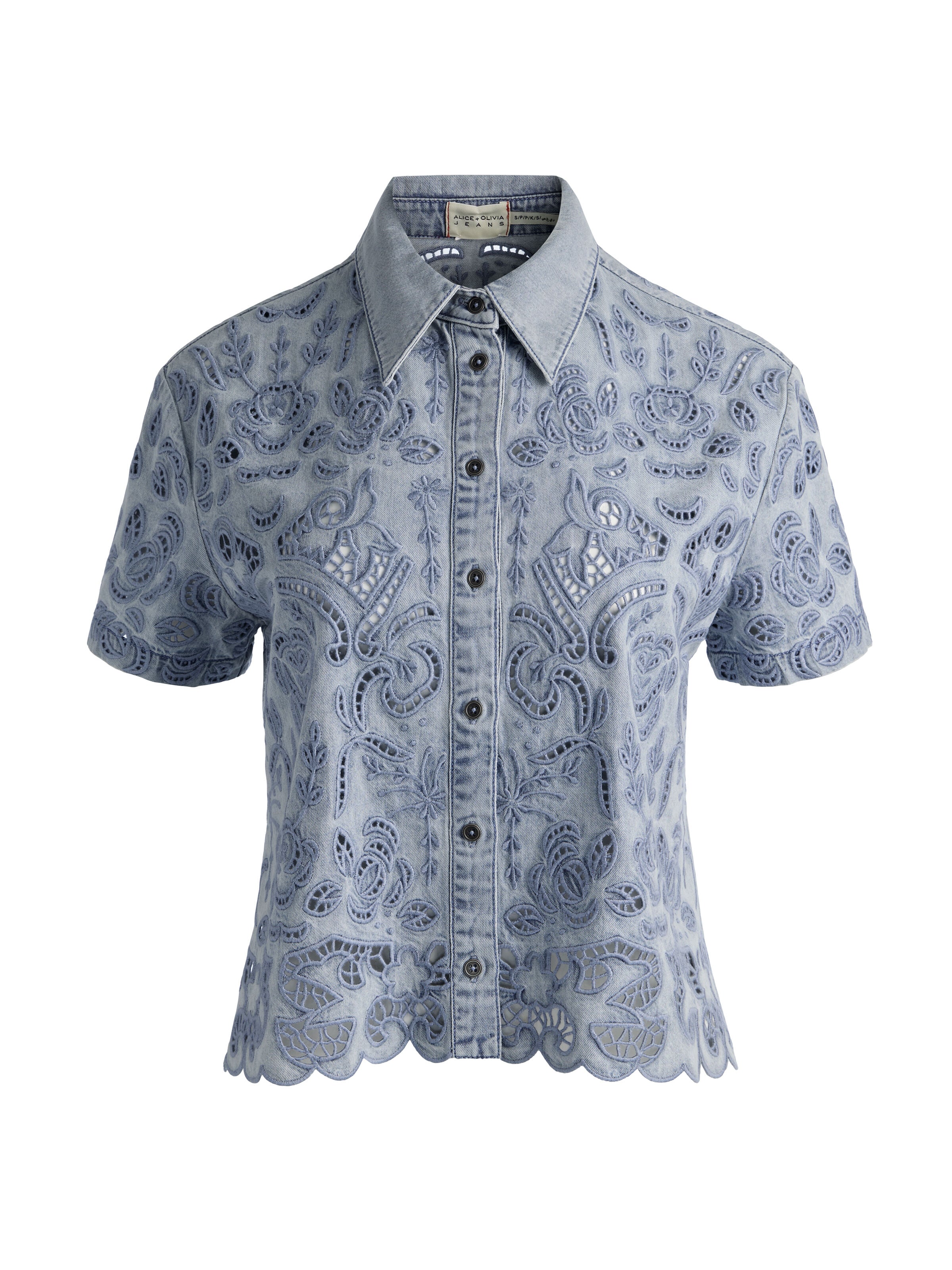 LANE DENIM BUTTON DOWN-SIERRA LIGHT BLUE-ALICE + OLIVIA