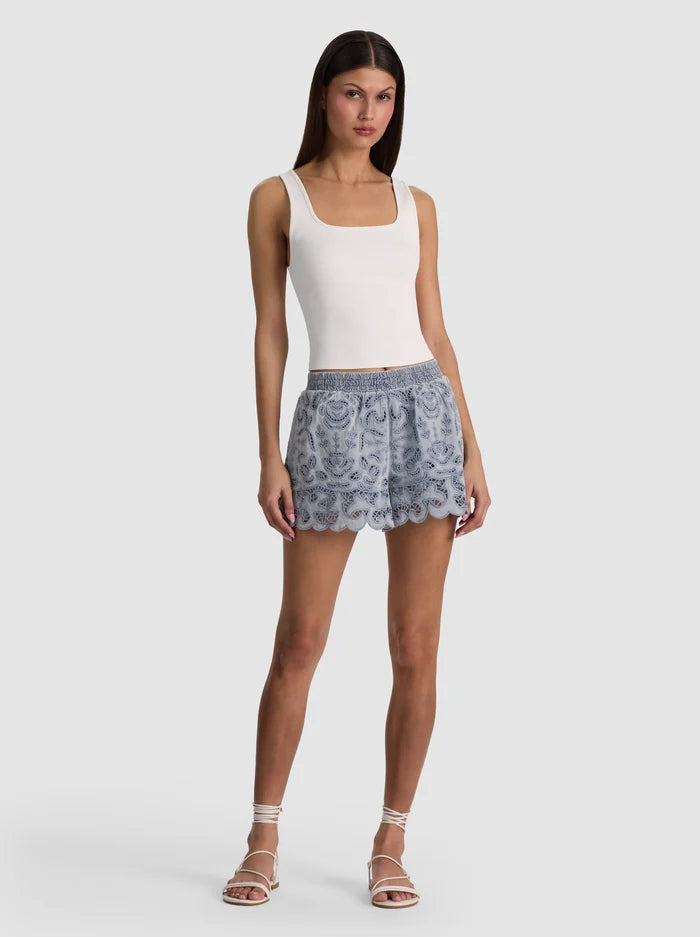 SHORT EN JEAN KENLEY À ŒILLETS ET CORDON DE SERRAGE-ALICE + OLIVIA