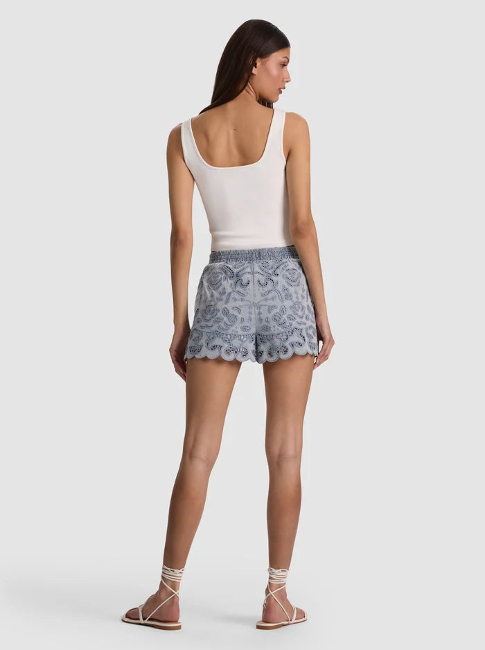 SHORT EN JEAN KENLEY À ŒILLETS ET CORDON DE SERRAGE-ALICE + OLIVIA