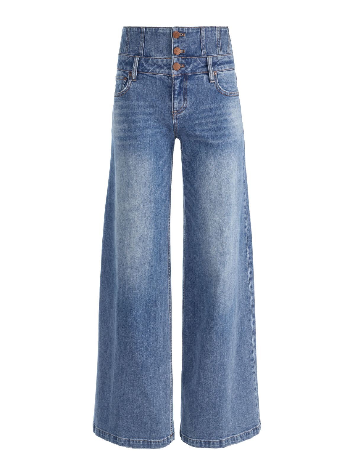 WHIT ULTRA HIGH BUTTON FRONT JEAN - BROOKLYN BLUE