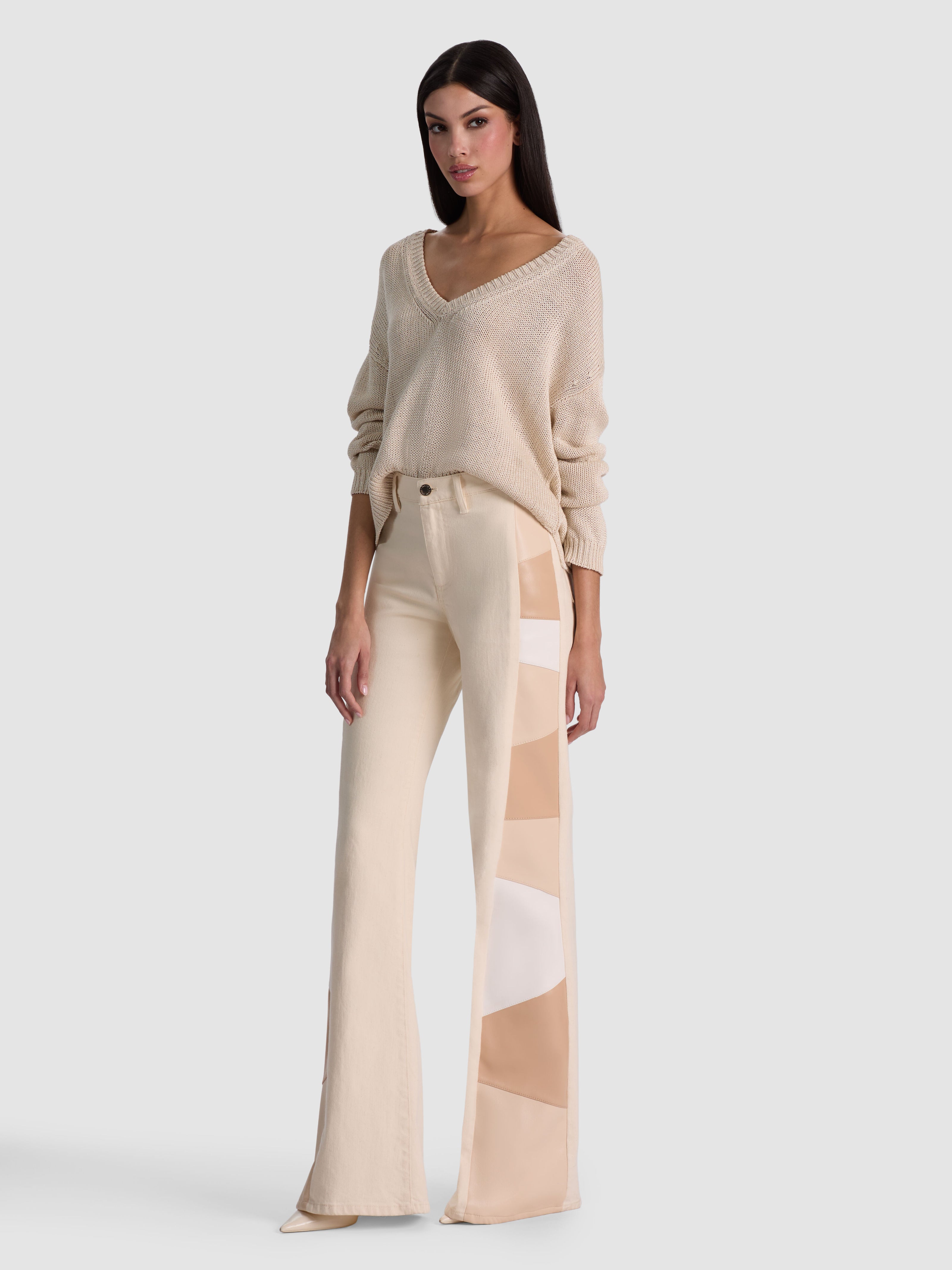 BEAUTIFUL VEGAN PATCHWORK JEAN-OFF WHITE/MULTI-ALICE + OLIVIA
