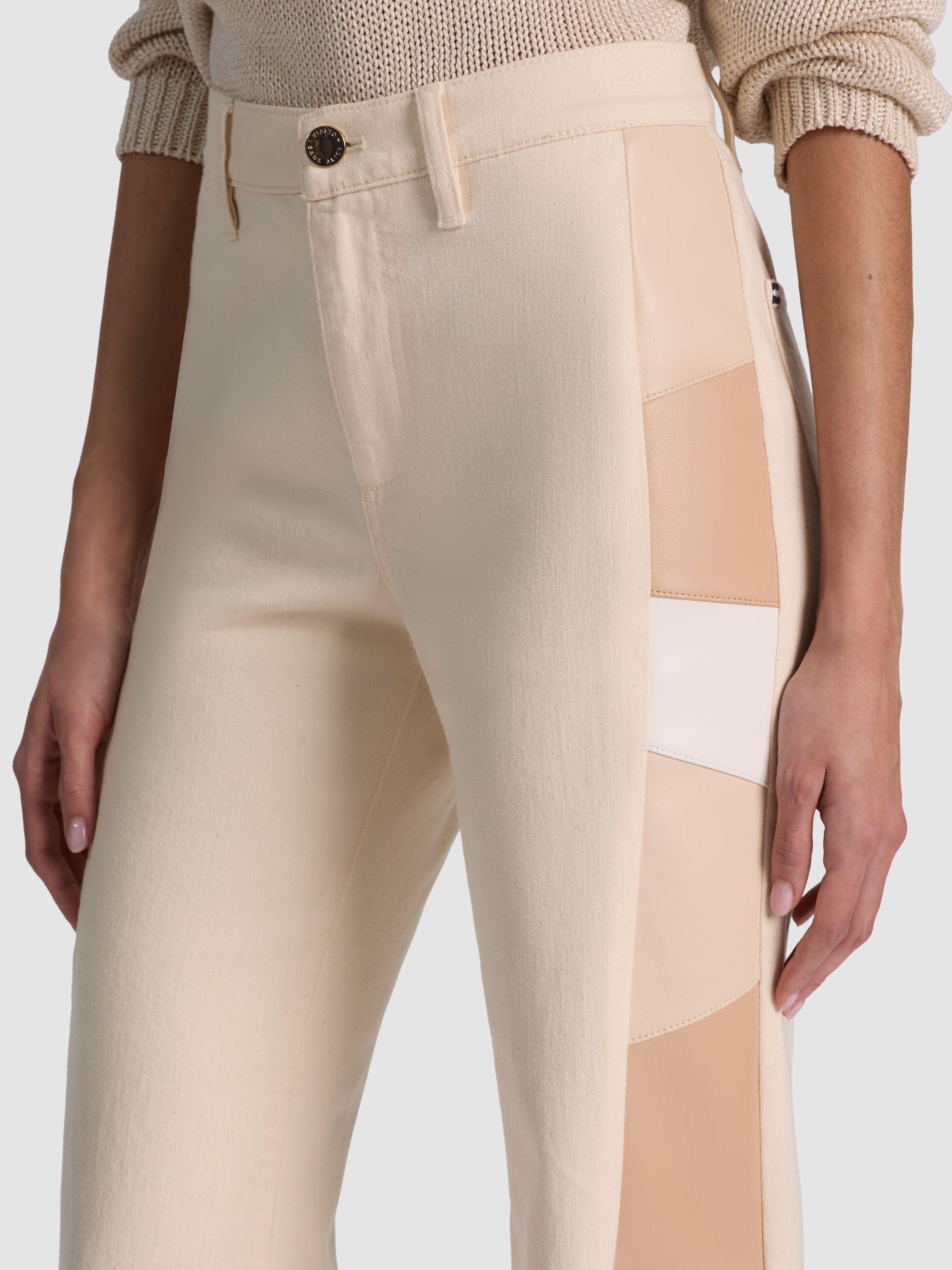 BEAUTIFUL VEGAN PATCHWORK JEAN-OFF WHITE/MULTI-ALICE + OLIVIA