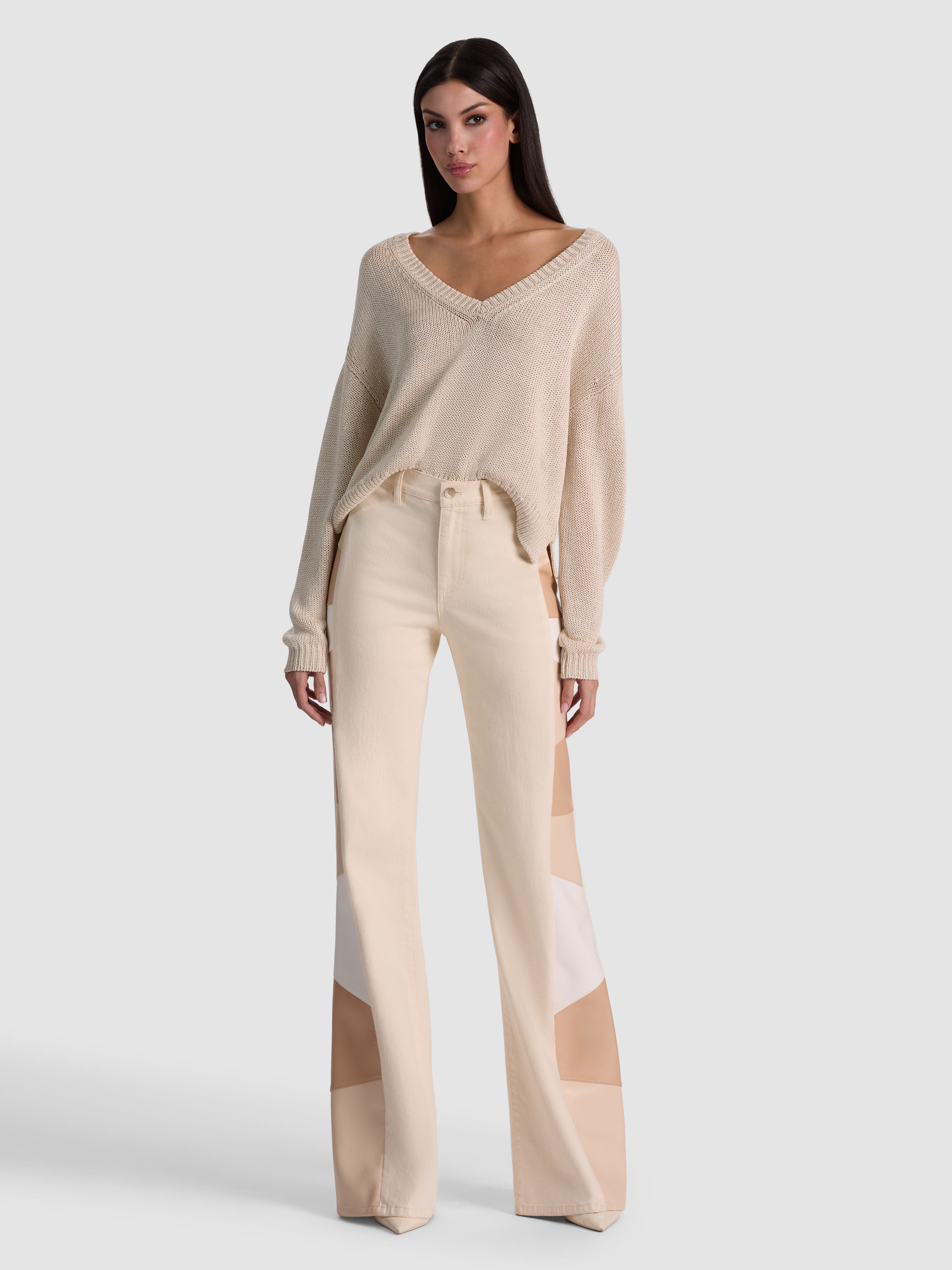 BEAUTIFUL VEGAN PATCHWORK JEAN-OFF WHITE/MULTI-ALICE + OLIVIA