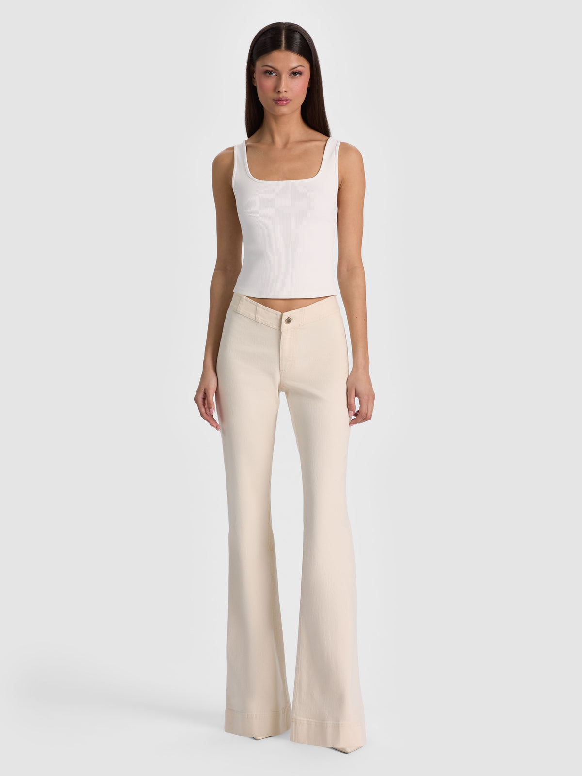 CHELSEA CROPPED FLARE JEAN - OFF WHITE
