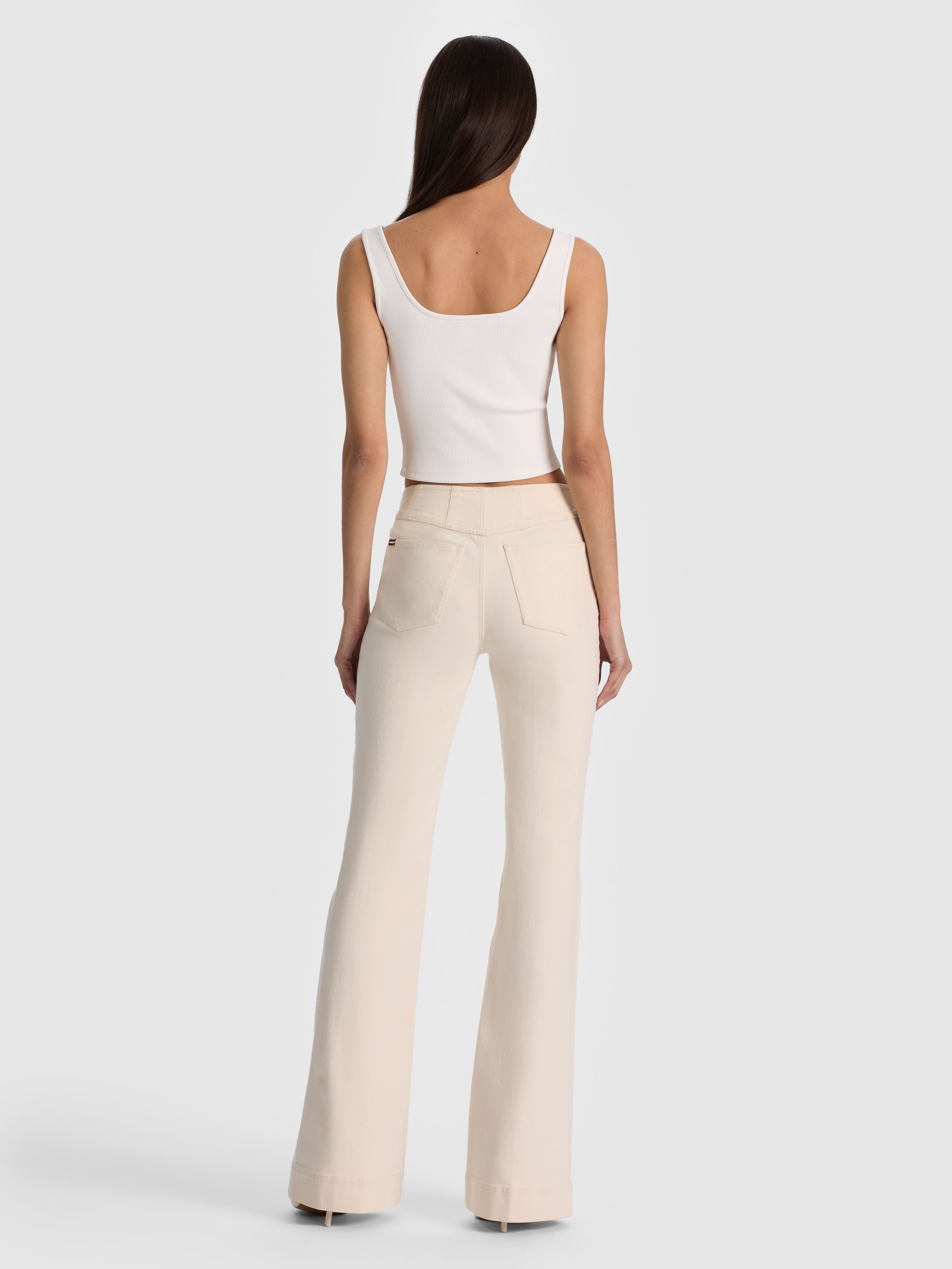 CHELSEA CROPPED FLARE JEAN-OFF WHITE-ALICE + OLIVIA
