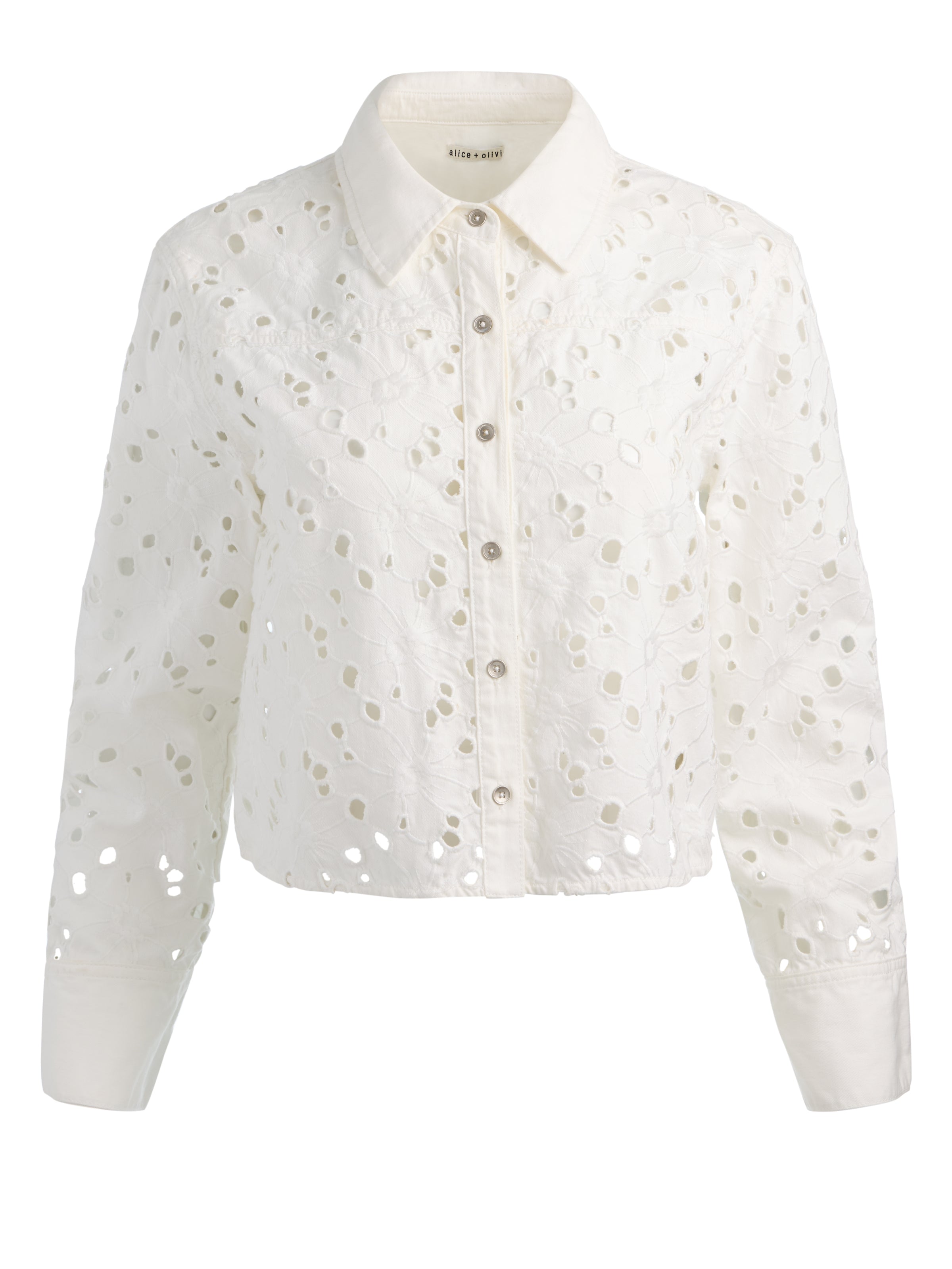 FINELY DENIM BUTTON DOWN-OFF WHITE-ALICE + OLIVIA