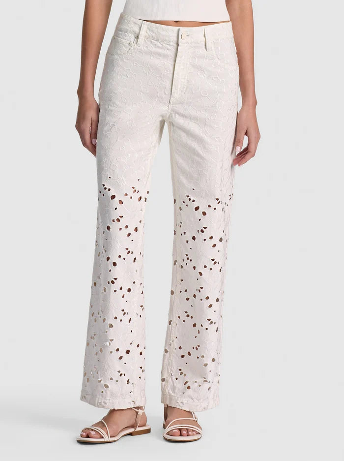 CHIC LASER-CUT JEAN-OFF WHITE-ALICE + OLIVIA