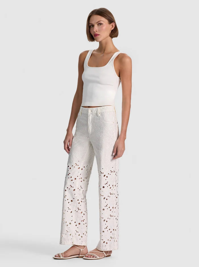JEANS CHIC A VITA ALTA LUNGHEZZA CAVIGLIA - BIANCO SPORCO
