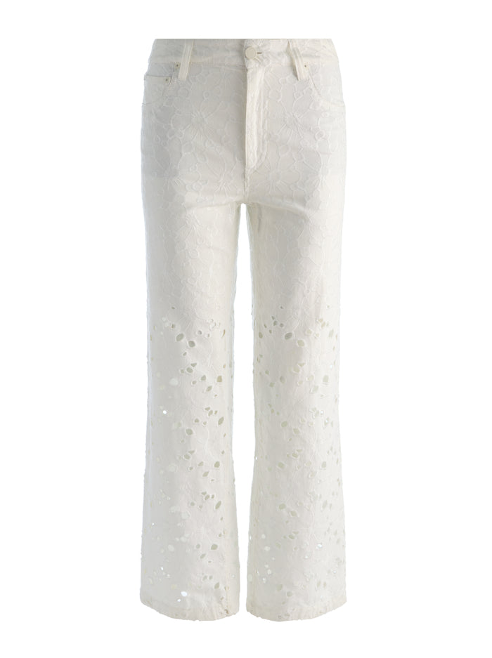CHIC LASER-CUT JEAN - OFF WHITE
