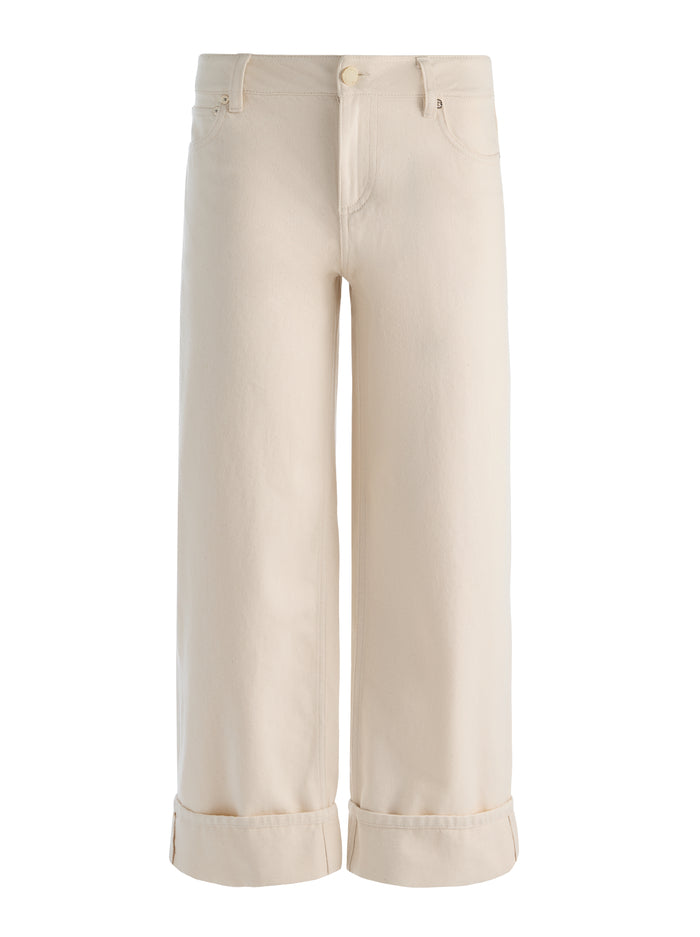 CLAYTON LR ROLL CUFF RELAXED CROPPED JEAN-NATURAL-ALICE + OLIVIA
